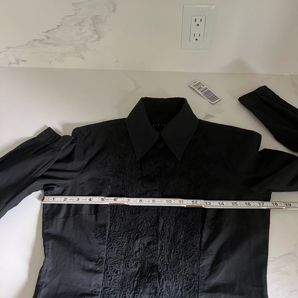 Sisley black blouse, size M, fits like a small ( see measurements ) - Picture 11 of 15